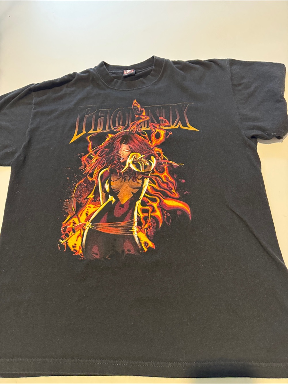 Marvel Phoenix Short Sleeve Tee - Black with Red & Orange Graphic